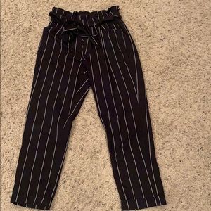 Stripped paper bag pants